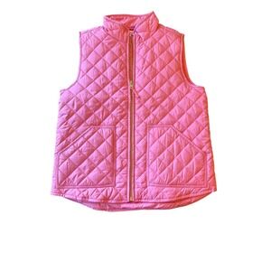 Crewcuts L Pink Quilted‎ Girls Vest With Front Pockets & Zip Closure